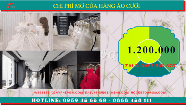 Mở cửa hàng đồ cưới tốn bao nhiêu tiền