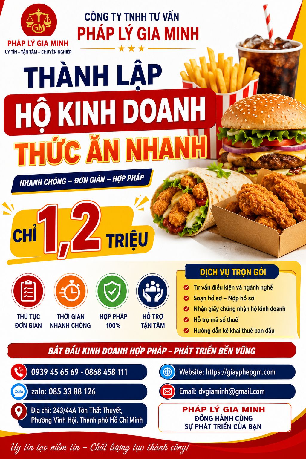 Chi phí mở cửa hàng thức ăn nhanh tại Gia Lai