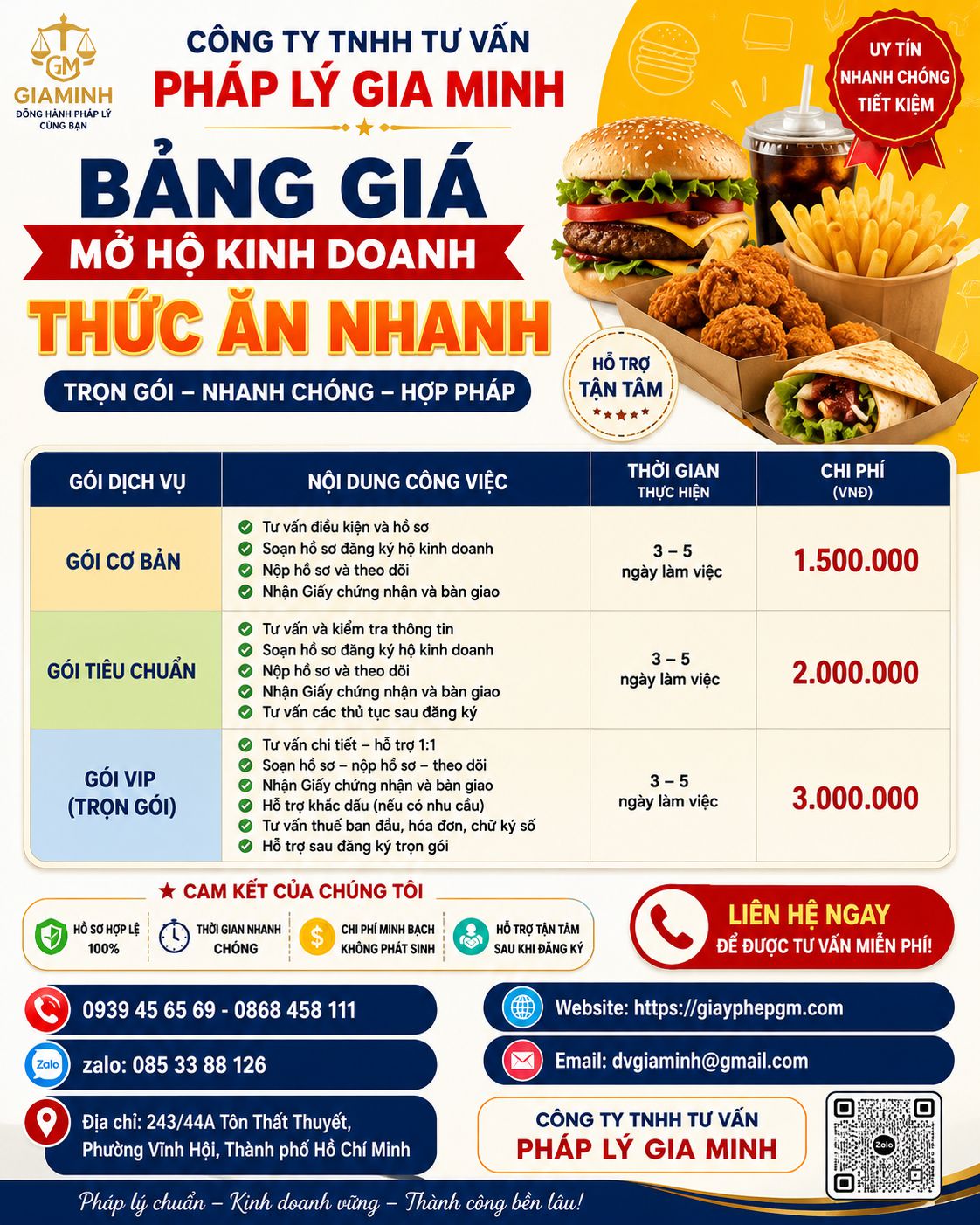 Chi phí mở cửa hàng thức ăn nhanh tại Hà Giang