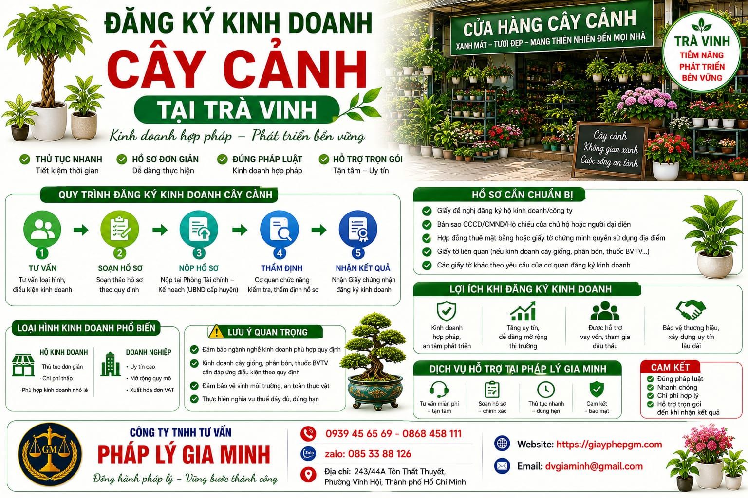 Đăng ký kinh doanh cây cảnh tại Trà Vinh