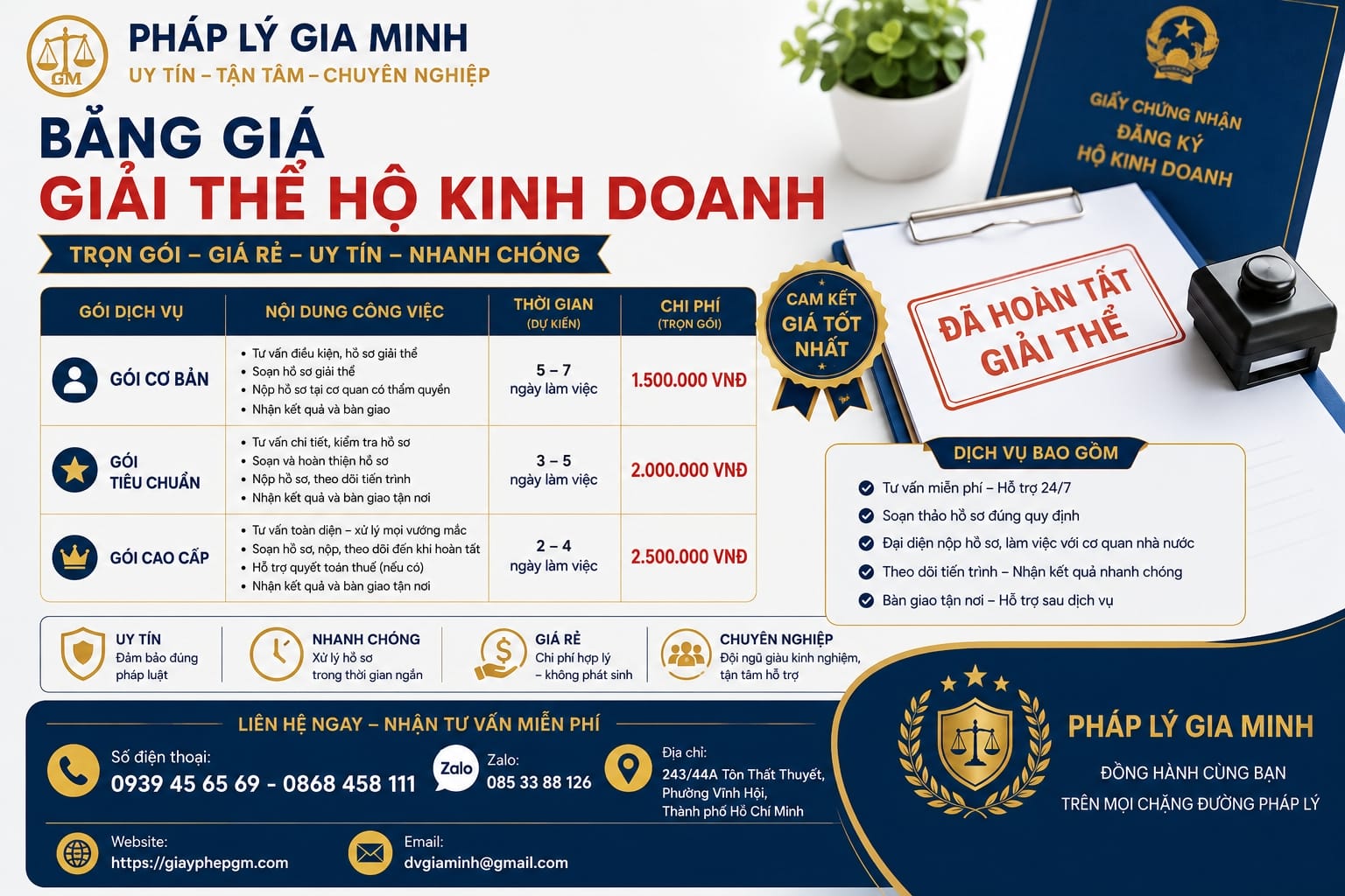 Dịch vụ giải thể hộ kinh doanh trọn gói tại Quảng Nam 