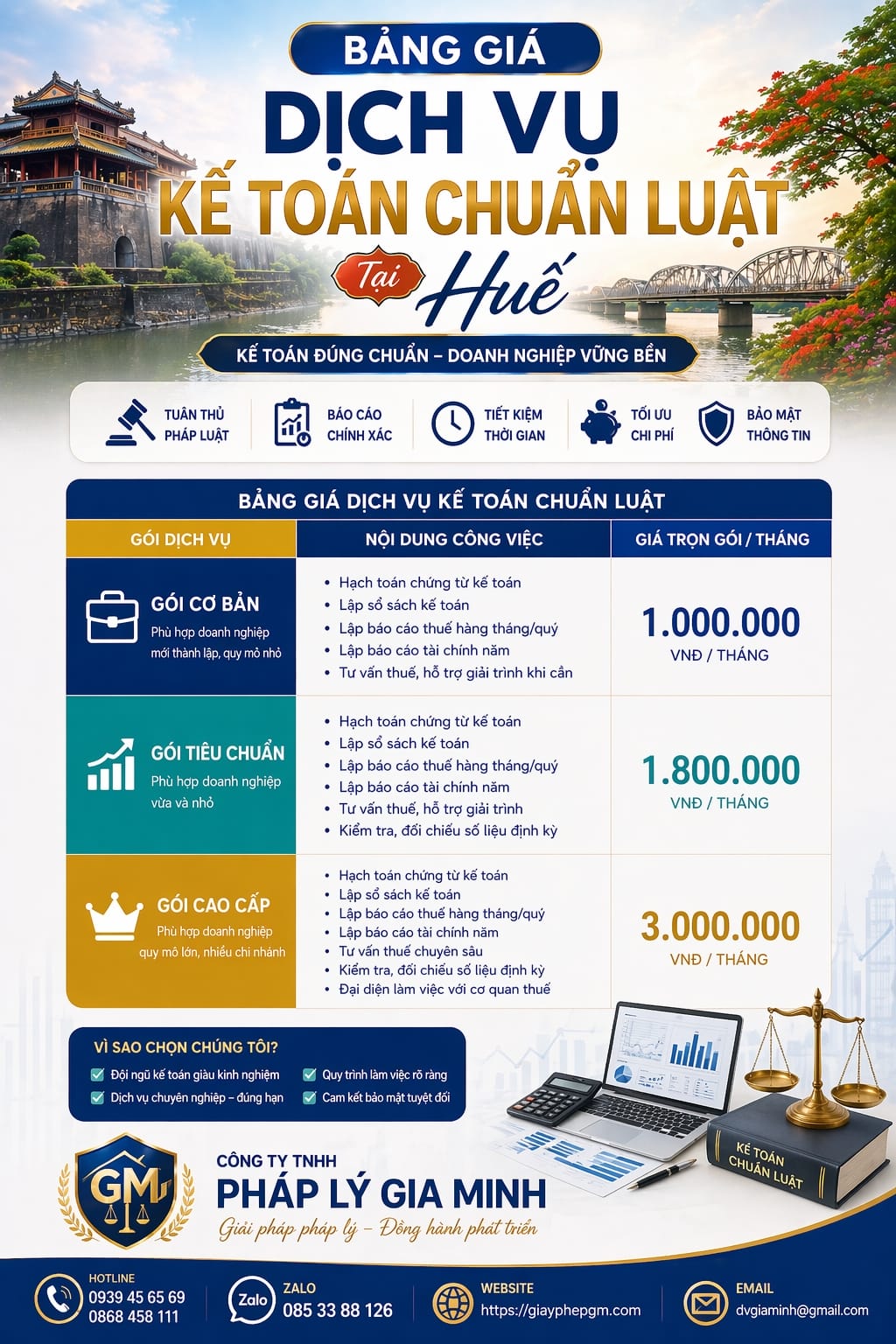 Dịch vụ kế toán công ty xuất nhập khẩu Huế