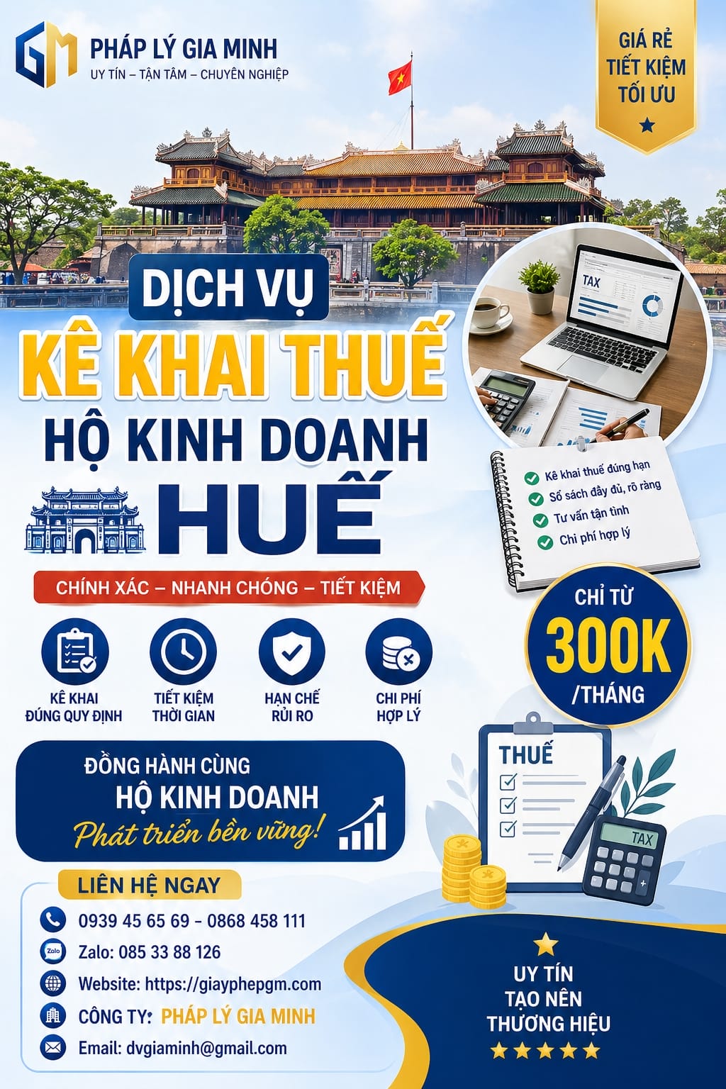 Dịch vụ quyết toán thuế trọn gói tại Huế giá rẻ
