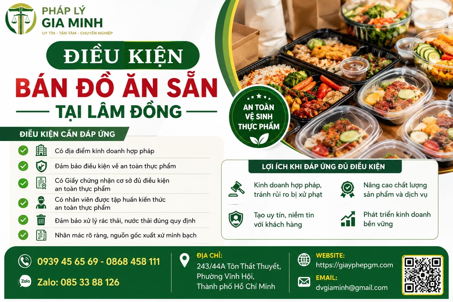 Điều kiện bán đồ ăn sẵn tại Lâm Đồng