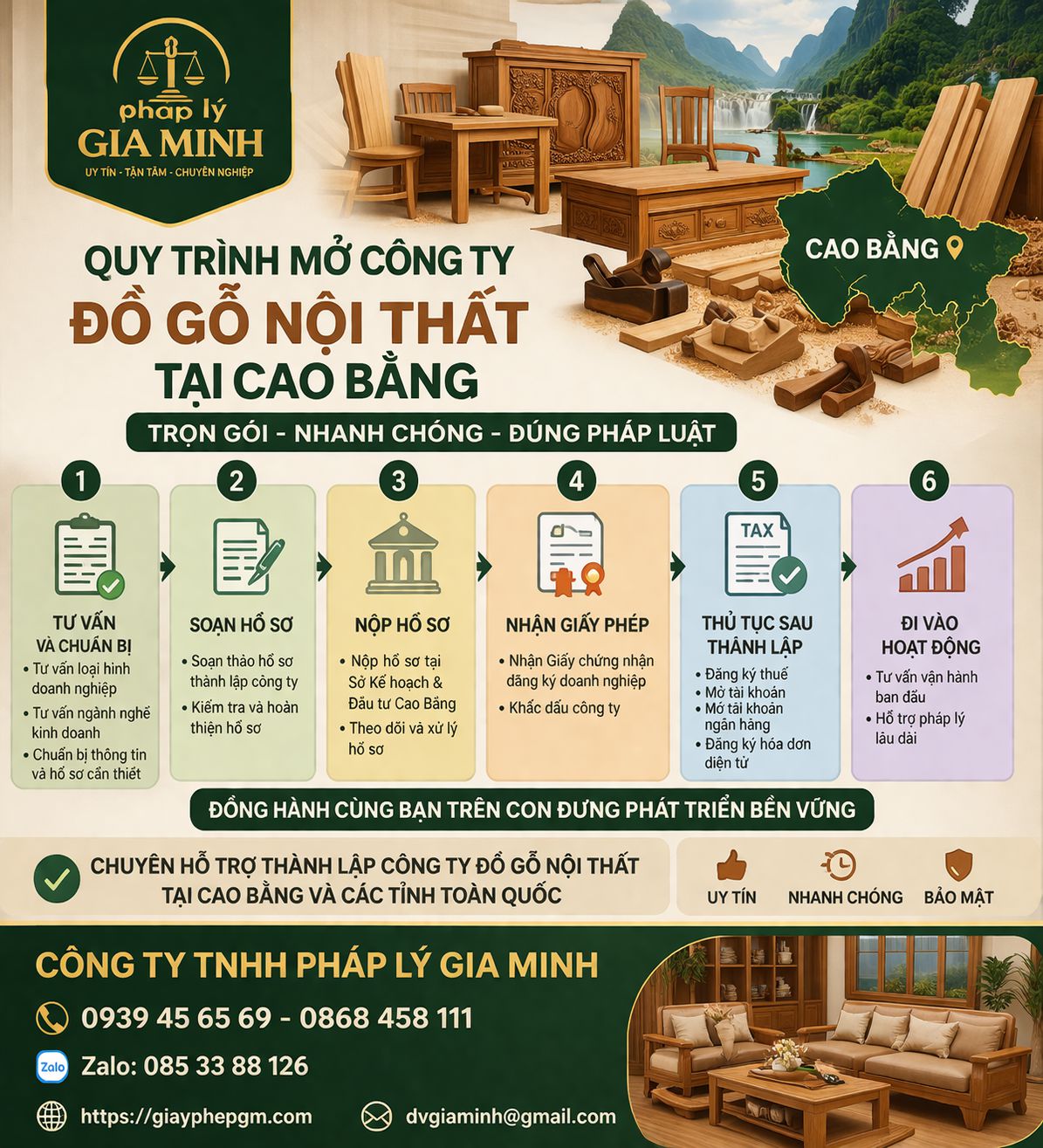 Điều kiện mở công ty sản xuất đồ gỗ tại Cao Bằng
