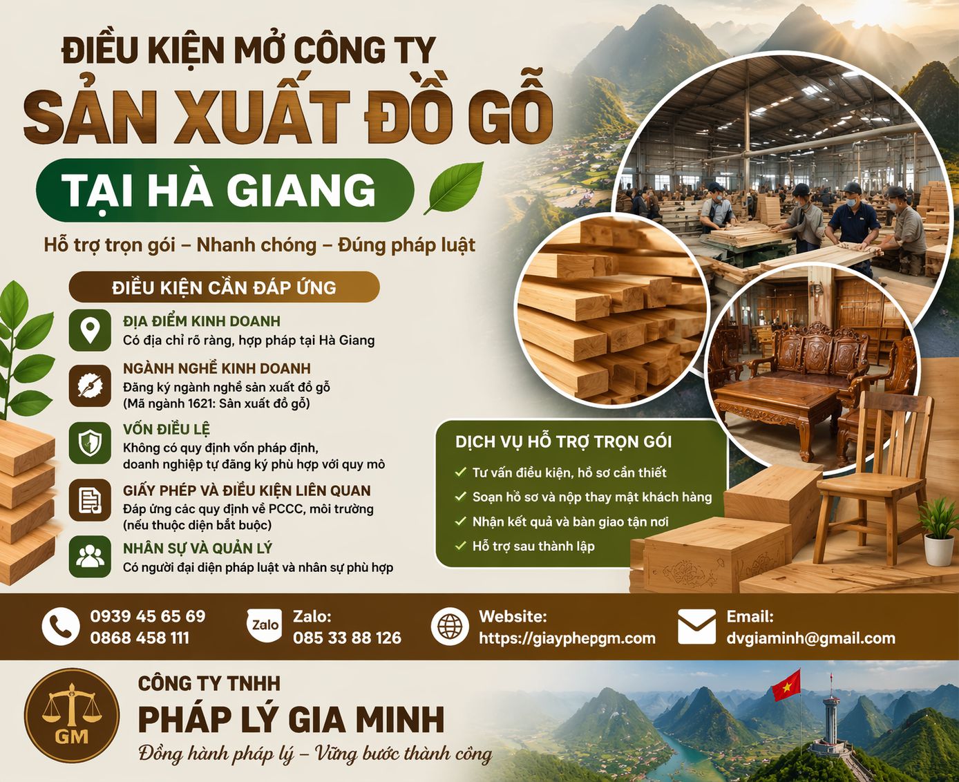 Điều kiện mở công ty sản xuất đồ gỗ Hà Giang