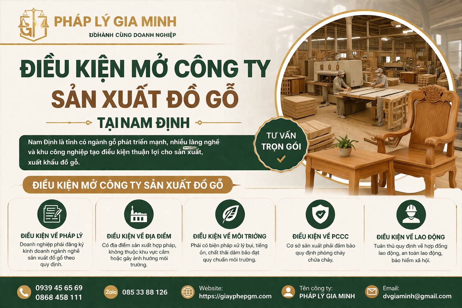 THÀNH LẬP CÔNG TY SẢN XUẤT ĐỒ GỖ NỘI THẤT TẠI YÊN BÁI 11 Điều kiện mở công ty sản xuất đồ gỗ tại Yên Bái