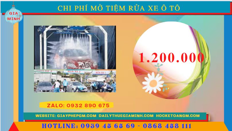 Mở tiệm rửa xe ô tô cần bao nhiêu tiền tại Quận 12 - TPHCM