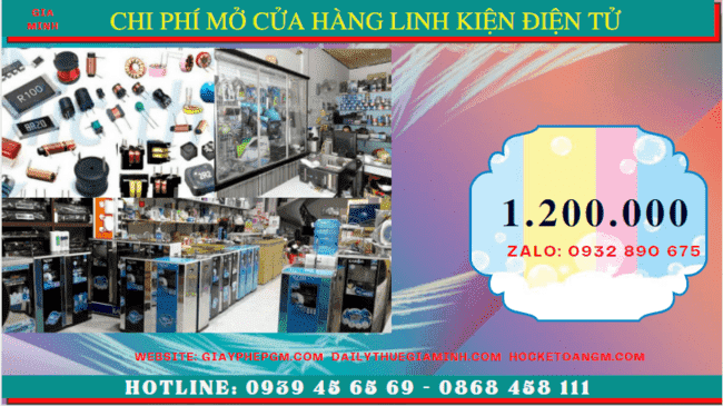 MỞ CỬA HÀNG BÁN LINH KIỆN ĐIỆN TỬ TẠI QUẬN THANH XUÂN - HÀ NỘI 5 Thành lập cửa hàng kinh doanh bán linh kiện điện tử bao nhiêu tiền tại Quận Thanh Xuân - Hà Nội