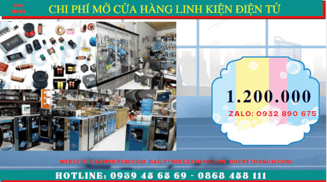 Thành lập cửa hàng kinh doanh bán linh kiện điện tử bao nhiêu tiền tại Huyện Đan Phượng - Hà Nội