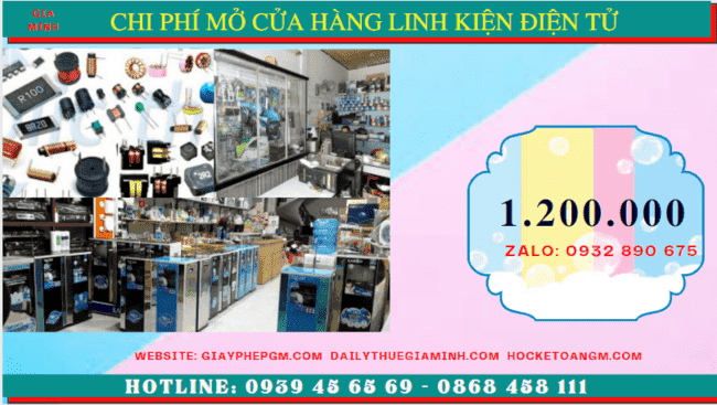 MỞ CỬA HÀNG BÁN LINH KIỆN ĐIỆN TỬ TẠI HUYỆN MÊ LINH - HÀ NỘI 5 Thành lập cửa hàng kinh doanh bán linh kiện điện tử bao nhiêu tiền tại Huyện Mê Linh - Hà Nội