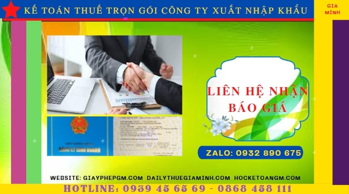 Chi phí dịch vụ kế toán công ty xuất nhập khẩu tại Nam Định
