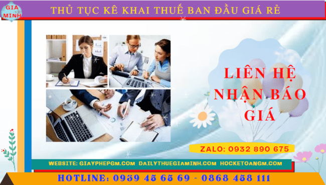 Chi phí khai thuế ban đầu cho doanh nghiệp mới thành lập tại Bạc Liêu