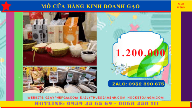 MỞ CỬA HÀNG BÁN GẠO 5 giayphepgm.com chi phi mo cua hang kinh doanh ant