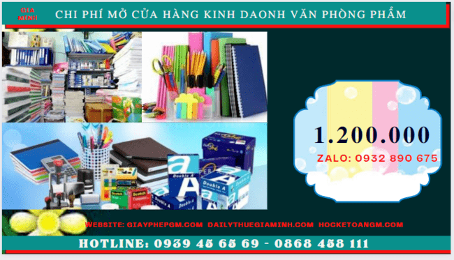 Chi phí mở cửa hàng kinh doanh văn phòng phẩm tại Khánh Hòa