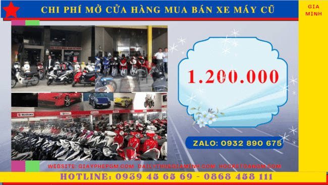 Chi phí mở cửa hàng mua bán xe máy cũ