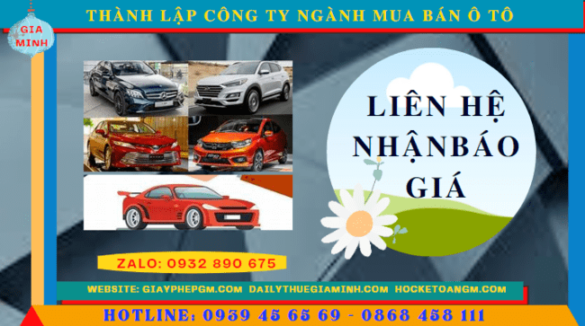 Chi phí thành lập công ty kinh doanh ô tô trọn gói tại Bà Rịa Vũng Tàu