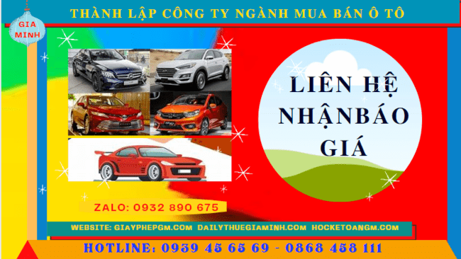 Chi phí thành lập công ty kinh doanh ô tô trọn gói tại Bắc Giang