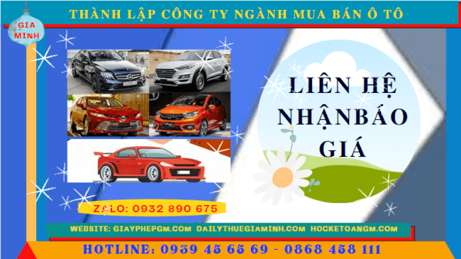 Chi phí thành lập công ty kinh doanh ô tô trọn gói tại Bắc Kạn