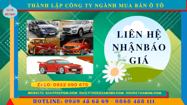 Chi phí thành lập công ty kinh doanh ô tô trọn gói tại Cao Bằng