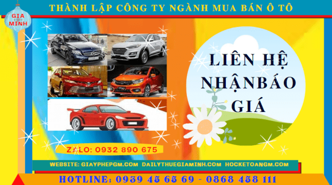 Chi phí thành lập công ty kinh doanh ô tô trọn gói tại Đà Nẵng