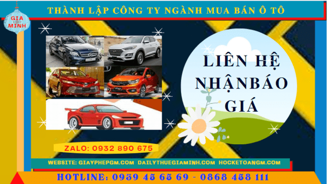 Thành lập công ty ngành mua bán ô tô tại đắk lắk 5 Chi phí thành lập công ty kinh doanh ô tô trọn gói tại Đắk Lắk