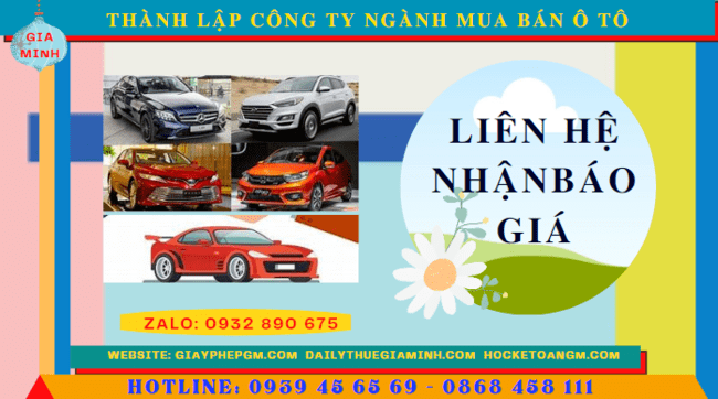 Chi phí thành lập công ty kinh doanh ô tô trọn gói tại Đồng Nai