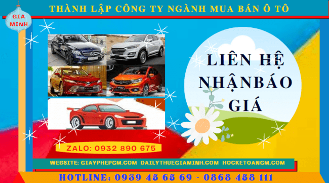 Chi phí thành lập công ty kinh doanh ô tô trọn gói tại Hà Tĩnh