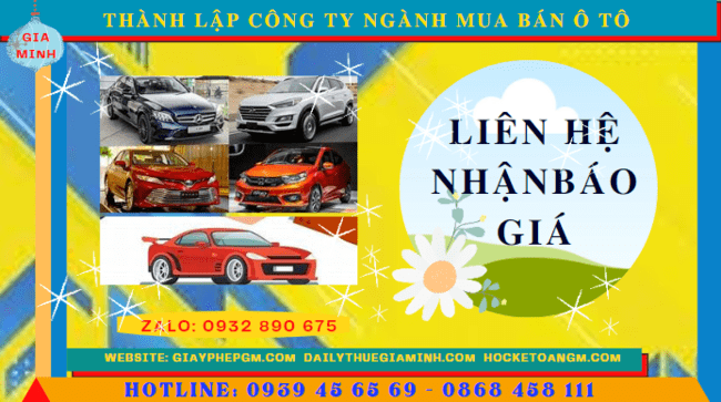 Chi phí thành lập công ty kinh doanh ô tô trọn gói tại Hải Dương