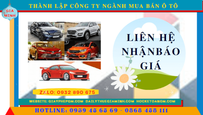 Chi phí thành lập công ty kinh doanh ô tô trọn gói tại Hải Phòng