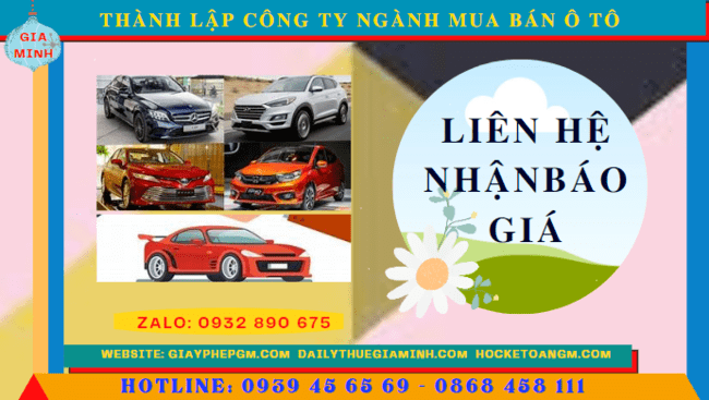 Chi phí thành lập công ty kinh doanh ô tô trọn gói tại Lào Cai