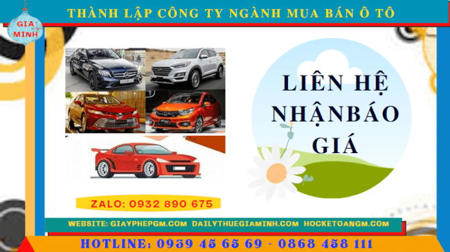 Chi phí thành lập công ty kinh doanh ô tô trọn gói tại Nam Định