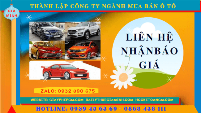 Thành lập công ty ngành mua bán ô tô tại phú quốc 5 Chi phí thành lập công ty kinh doanh ô tô trọn gói tại Phú Quốc
