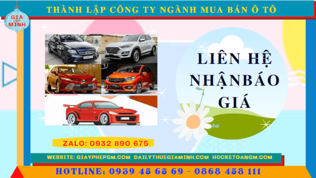 Chi phí thành lập công ty kinh doanh ô tô trọn gói tại Quảng Bình
