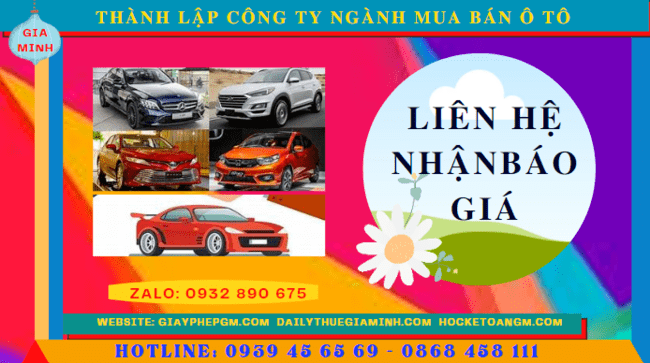 Thành lập công ty ngành mua bán ô tô tại quảng nam 5 Chi phí thành lập công ty kinh doanh ô tô trọn gói tại Quảng Nam