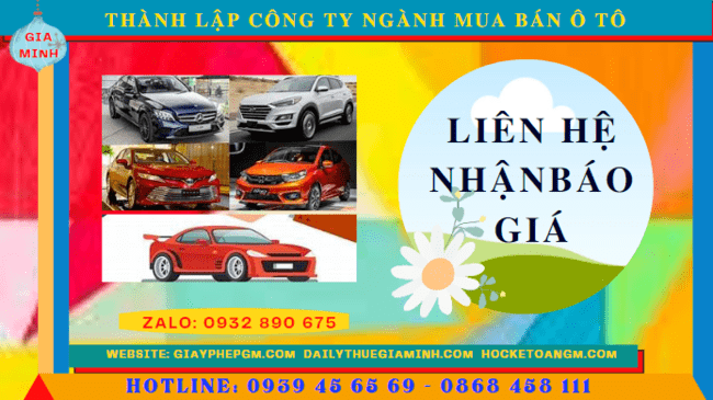 Chi phí thành lập công ty kinh doanh ô tô trọn gói tại Quảng Ngãi