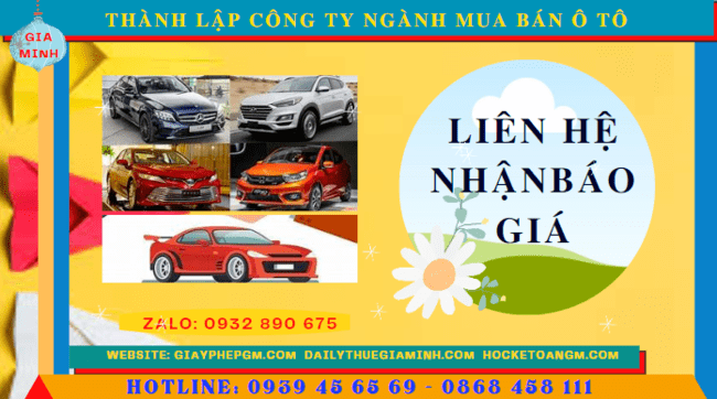 Chi phí thành lập công ty kinh doanh ô tô trọn gói tại Quảng Trị