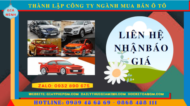 Thành lập công ty ngành mua bán ô tô tại tây ninh 5 Chi phí thành lập công ty kinh doanh ô tô trọn gói tại Tây Ninh