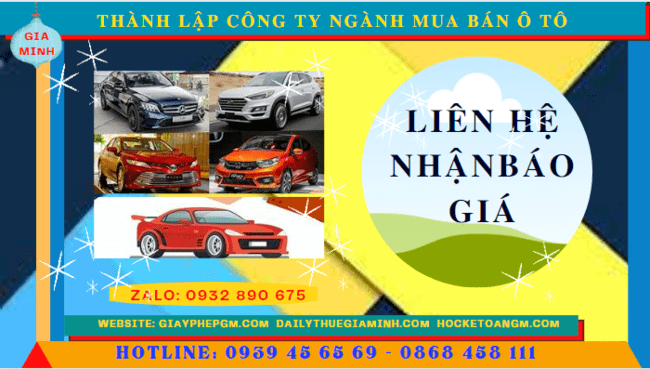 Chi phí thành lập công ty kinh doanh ô tô trọn gói tại Thành Phố Đà Nẵng 