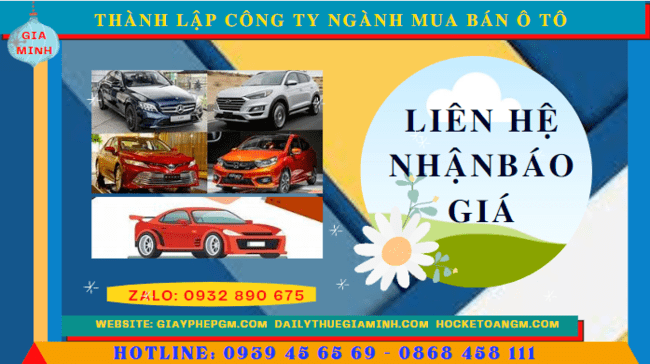 Chi phí thành lập công ty kinh doanh ô tô trọn gói tại Thành Phố Hà Nội