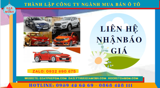Thành lập công ty ngành mua bán ô tô tại thành phố hưng yên 5 Chi phí thành lập công ty kinh doanh ô tô trọn gói tại Thành Phố Hưng Yên