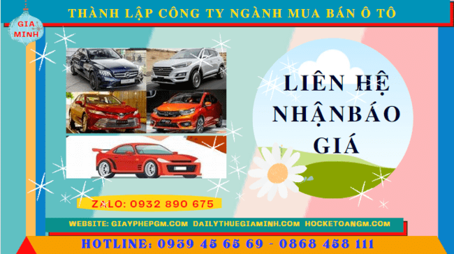 Chi phí thành lập công ty kinh doanh ô tô trọn gói tại Thừa Thiên Huế