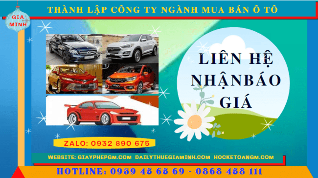 THÀNH LẬP CÔNG TY NGÀNH MUA BÁN Ô TÔ TẠI TP ĐÀ NẴNG 5 Chi phí thành lập công ty kinh doanh ô tô trọn gói tại TP Đà Nẵng