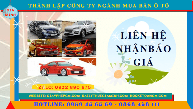 Chi phí thành lập công ty kinh doanh ô tô trọn gói tại TP Hải Phòng 