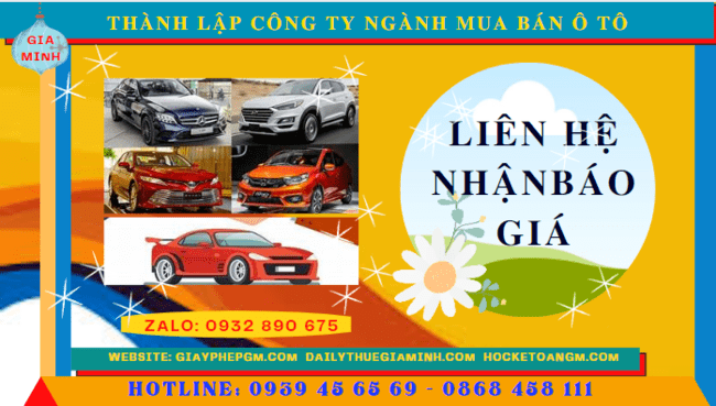 Chi phí thành lập công ty kinh doanh ô tô trọn gói tại TP Hồ Chí Minh