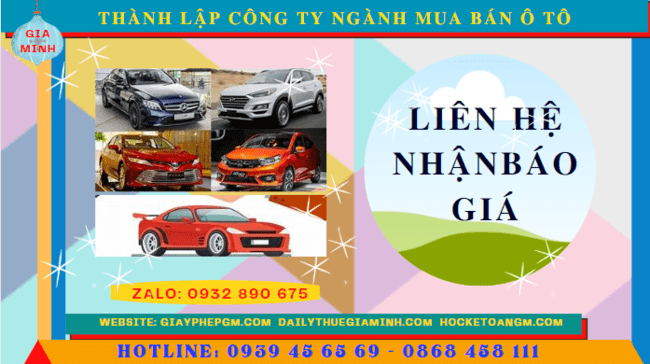 Chi phí thành lập công ty kinh doanh ô tô trọn gói tại Vũng Tàu