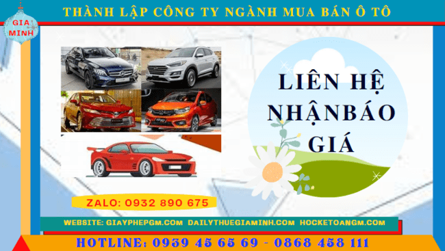 Thành lập công ty ngành mua bán ô tô tại yên bái 5 Chi phí thành lập công ty kinh doanh ô tô trọn gói tại Yên Bái