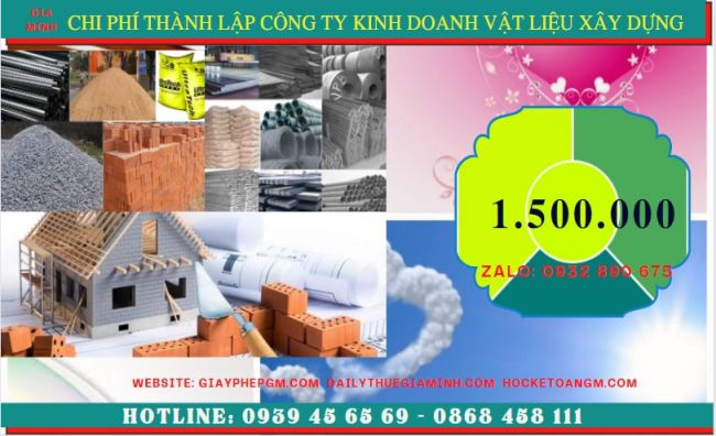 Chi phí thành lập công ty kinh doanh vật liệu xây dựng tại Bắc Kạn