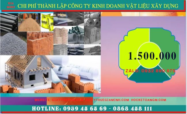 Chi phí thành lập công ty kinh doanh vật liệu xây dựng tại Bình Phước