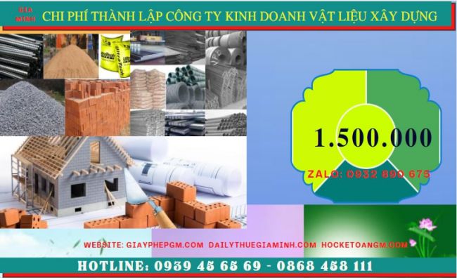 Chi phí thành lập công ty kinh doanh vật liệu xây dựng tại Bình Thuận